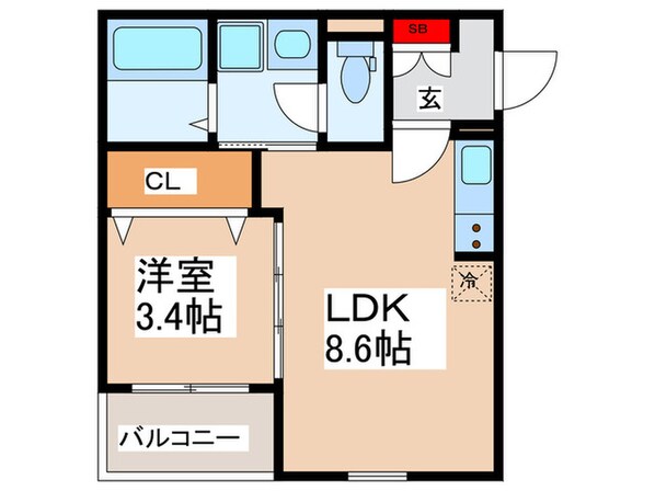 F＋ｓｔｙｌｅ大蓮北２号館の物件間取画像